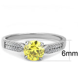 High polished (no plating) Stainless Steel Ring with AAA Grade CZ  in Topaz