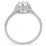 High polished (no plating) Stainless Steel Ring with AAA Grade CZ  in Clear