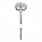 High polished (no plating) Stainless Steel Ring with AAA Grade CZ  in Clear