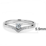 High polished (no plating) Stainless Steel Ring with AAA Grade CZ  in Clear