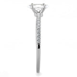 High polished (no plating) Stainless Steel Ring with Cubic  in Clear