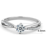 High polished (no plating) Stainless Steel Ring with AAA Grade CZ  in Clear
