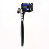 IP Black(Ion Plating) Stainless Steel Ring with Synthetic Spinel in London Blue