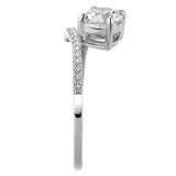 High polished (no plating) Stainless Steel Ring with AAA Grade CZ  in Clear