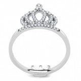 High polished (no plating) Stainless Steel Ring with AAA Grade CZ  in Clear