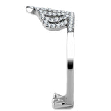 High polished (no plating) Stainless Steel Ring with AAA Grade CZ  in Clear