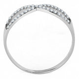High polished (no plating) Stainless Steel Ring with AAA Grade CZ  in Clear