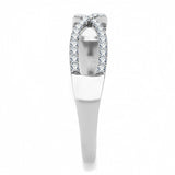 High polished (no plating) Stainless Steel Ring with AAA Grade CZ  in Clear