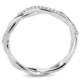 High polished (no plating) Stainless Steel Ring with AAA Grade CZ  in Clear