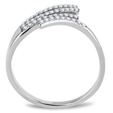 High polished (no plating) Stainless Steel Ring with AAA Grade CZ  in Clear