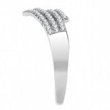 High polished (no plating) Stainless Steel Ring with AAA Grade CZ  in Clear