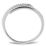 High polished (no plating) Stainless Steel Ring with AAA Grade CZ  in Clear