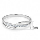 High polished (no plating) Stainless Steel Ring with AAA Grade CZ  in Clear