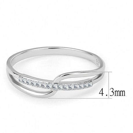 High polished (no plating) Stainless Steel Ring with AAA Grade CZ  in Clear