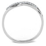 High polished (no plating) Stainless Steel Ring with AAA Grade CZ  in Clear