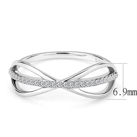 High polished (no plating) Stainless Steel Ring with AAA Grade CZ  in Clear