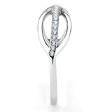 High polished (no plating) Stainless Steel Ring with AAA Grade CZ  in Clear
