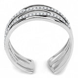 High polished (no plating) Stainless Steel Ring with AAA Grade CZ  in Clear