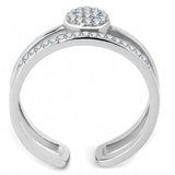 High polished (no plating) Stainless Steel Ring with AAA Grade CZ  in Clear