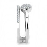 High polished (no plating) Stainless Steel Ring with AAA Grade CZ  in Clear
