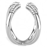 High polished (no plating) Stainless Steel Ring with AAA Grade CZ  in Clear