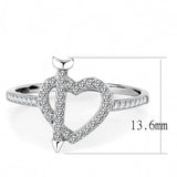 High polished (no plating) Stainless Steel Ring with AAA Grade CZ  in Clear