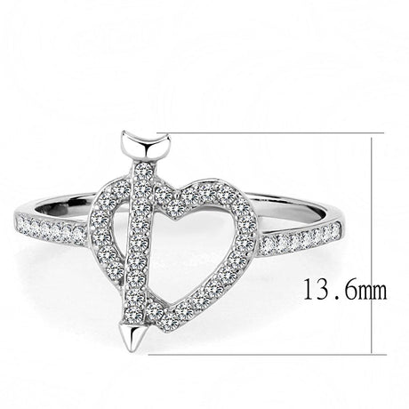 High polished (no plating) Stainless Steel Ring with AAA Grade CZ  in Clear