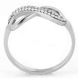 High polished (no plating) Stainless Steel Ring with AAA Grade CZ  in Clear