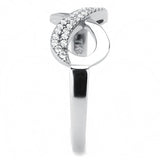 High polished (no plating) Stainless Steel Ring with AAA Grade CZ  in Clear