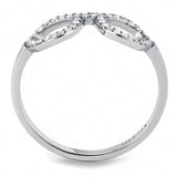 High polished (no plating) Stainless Steel Ring with AAA Grade CZ  in Clear