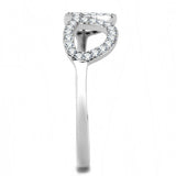 High polished (no plating) Stainless Steel Ring with AAA Grade CZ  in Clear