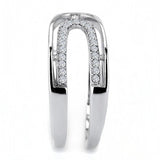 High polished (no plating) Stainless Steel Ring with AAA Grade CZ  in Clear