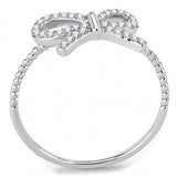 High polished (no plating) Stainless Steel Ring with AAA Grade CZ  in Clear