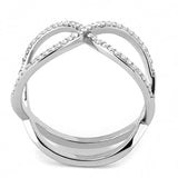 High polished (no plating) Stainless Steel Ring with AAA Grade CZ  in Clear
