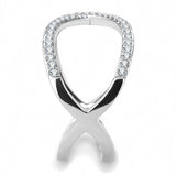 High polished (no plating) Stainless Steel Ring with AAA Grade CZ  in Clear