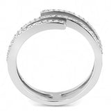 High polished (no plating) Stainless Steel Ring with AAA Grade CZ  in Clear