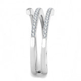 High polished (no plating) Stainless Steel Ring with AAA Grade CZ  in Clear