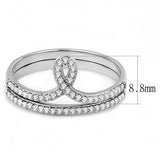 High polished (no plating) Stainless Steel Ring with AAA Grade CZ  in Clear