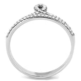 High polished (no plating) Stainless Steel Ring with AAA Grade CZ  in Clear