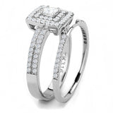 High polished (no plating) Stainless Steel Ring with AAA Grade CZ  in Clear