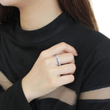 High polished (no plating) Stainless Steel Ring with AAA Grade CZ  in London Blue