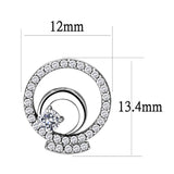 High polished (no plating) Stainless Steel Earrings with AAA Grade CZ  in Clear