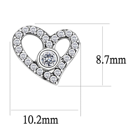 High polished (no plating) Stainless Steel Earrings with AAA Grade CZ  in Clear
