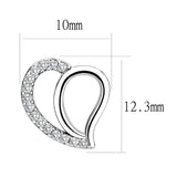High polished (no plating) Stainless Steel Earrings with AAA Grade CZ  in Clear