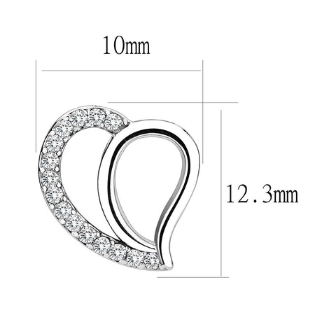 High polished (no plating) Stainless Steel Earrings with AAA Grade CZ  in Clear