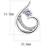 High polished (no plating) Stainless Steel Earrings with AAA Grade CZ  in Clear