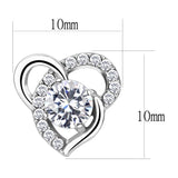 High polished (no plating) Stainless Steel Earrings with AAA Grade CZ  in Clear