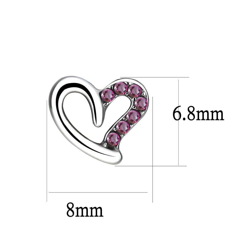 High polished (no plating) Stainless Steel Earrings with AAA Grade CZ  in Ruby
