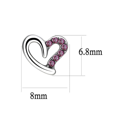 High polished (no plating) Stainless Steel Earrings with AAA Grade CZ  in Ruby
