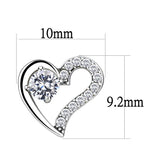 High polished (no plating) Stainless Steel Earrings with AAA Grade CZ  in Clear